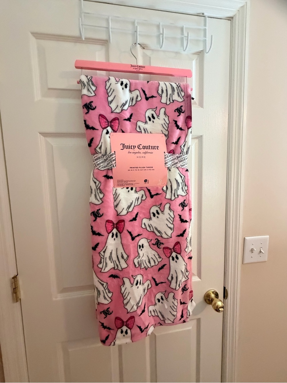 Juicy Couture Pink Ghost Print Kids Pajama Blanket